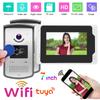 7-дюймовая 1080P WiFi видеокарта дверной звонок домофон 2 наружных блока TFT экран защита от дождя ночное видение для