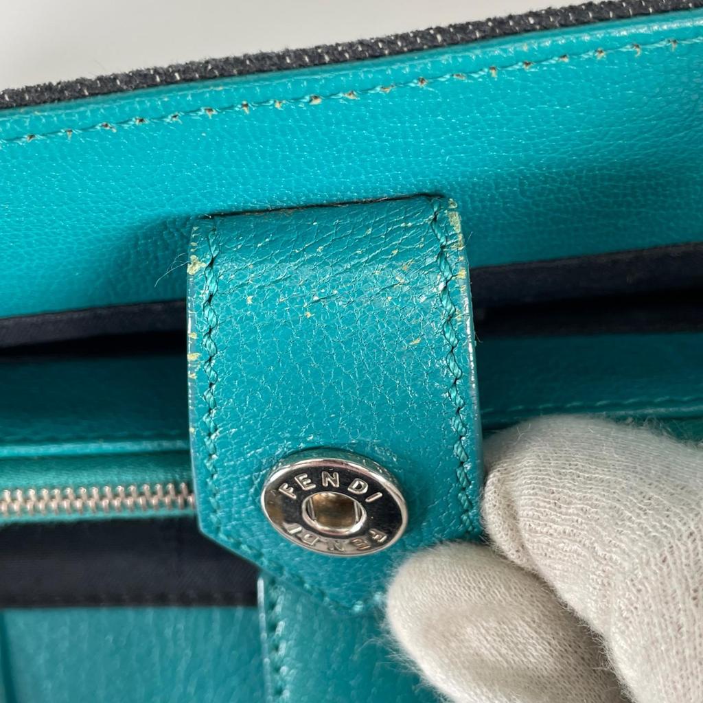 FENDI Petite to Jules 8BH253-V9W 149-2575 Handbag Navy Women 2-Way Denim used