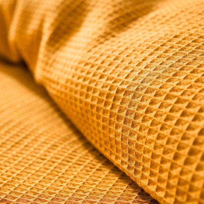 Parure de couette "Nid d'abeille" 240 x 220 pour lit 2 Places 140 à 160 cm - Nid d'abeille Curry - Nid d'abeille Curry -