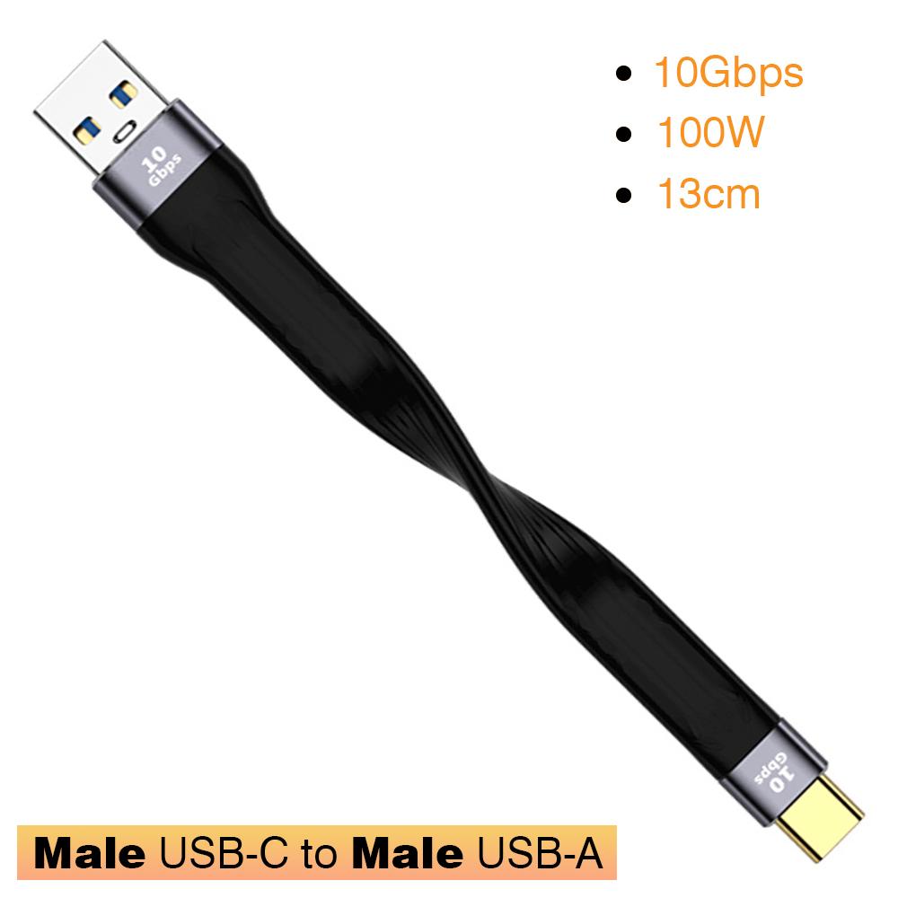 Короткий кабель USB3.1 10 Гбит/с 13 см PD 100 Вт USB-кабель Type C конвертер OTG USB-адаптер USB4 20 Гбит/с 22 см для SSD Power Bank