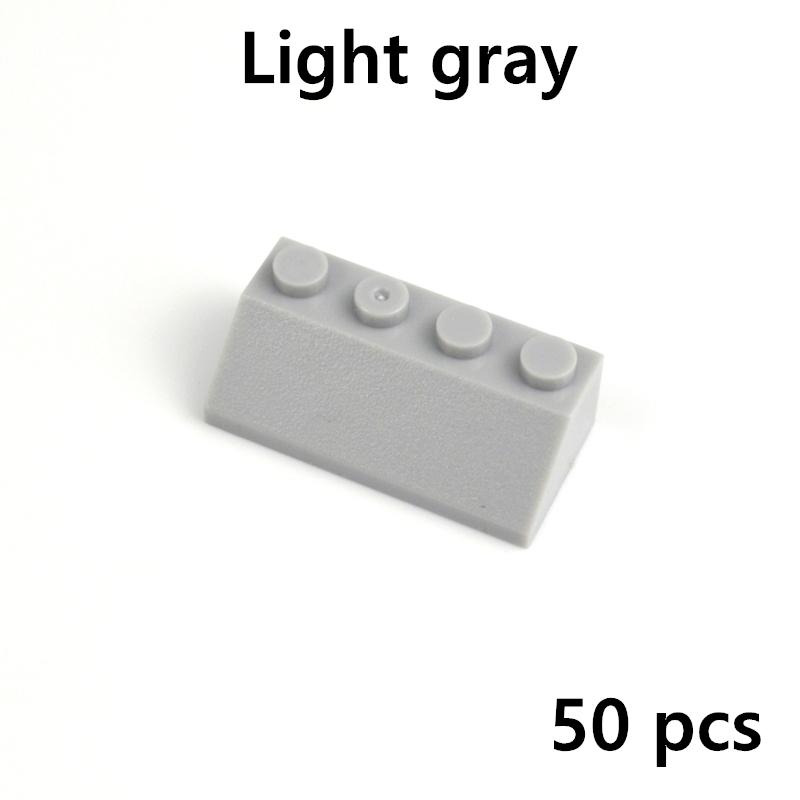 50 ШТ. Наклон 45° 2x4 DIY Наклонные Строительные Блоки Толстые Фигурки Кирпичная Наклонная деталь Совместима С 3037 Образовательная Креативная Игрушка