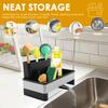Органайзер для кухонной раковины из нержавеющей стали с нескользящим основанием, нержавеющая подставка для раковины с дренажным отверстием, компактный органайзер для раковины