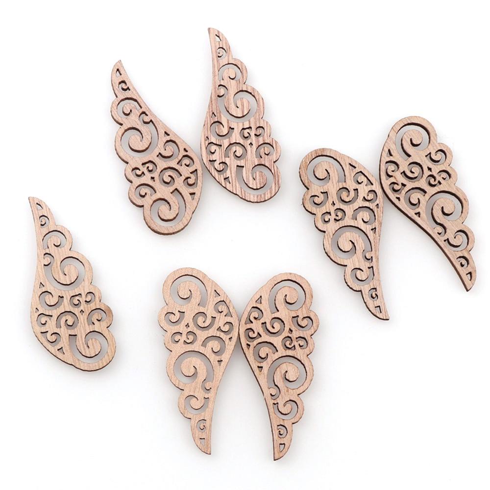 Натуральный декоративный DIY ремесло скрапбукинг граффити орнамент деревянные чипсы крылья ангела кулон