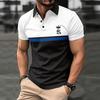 Printed Short Sleeved Shirt Men's Casual Lapel Polo Shirt