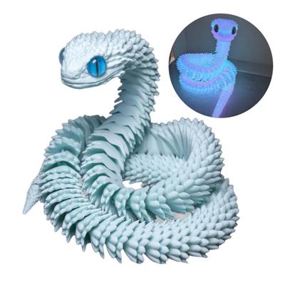 3D-печатная светящаяся фигурка змеи с подвижными суставами, фигурка змеи, шарнирная модель животного, игрушка для домашнего офиса, книжной полки, украшения рабочего стола, орнамент