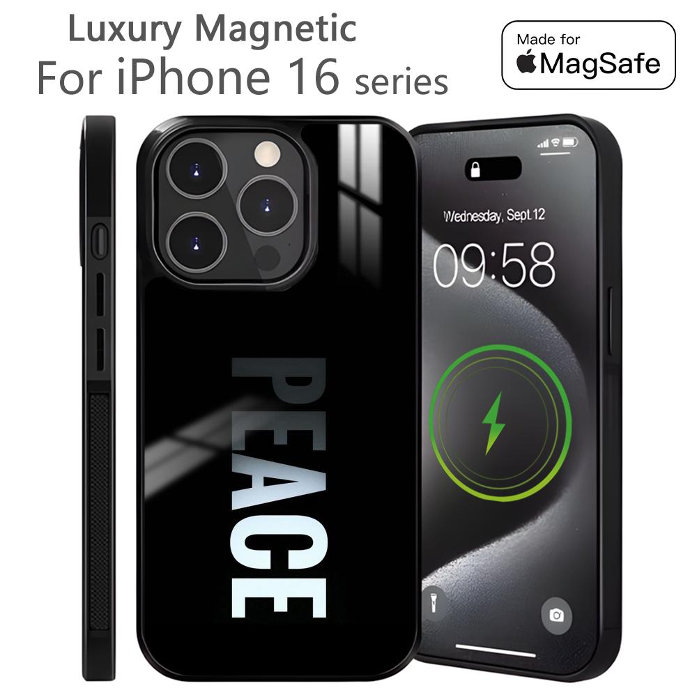 Чехол для телефона 'За мир без войны' Для iPhone 16 15 14 13 12 11 Pro Max Plus Mini Магнитный Magsafe Беспроводная зарядка Чехол