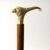 Handcrafted Wooden Walking Stick  Brass Lion or Derby Handle  Cane for Men Women