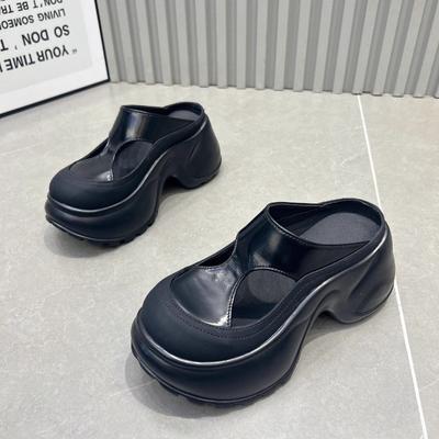 Маленькие шлепанцы с полым носком, женские, для лета, новые, на толстой подошве, на платформе, универсальные, повседневные, модные сандалии