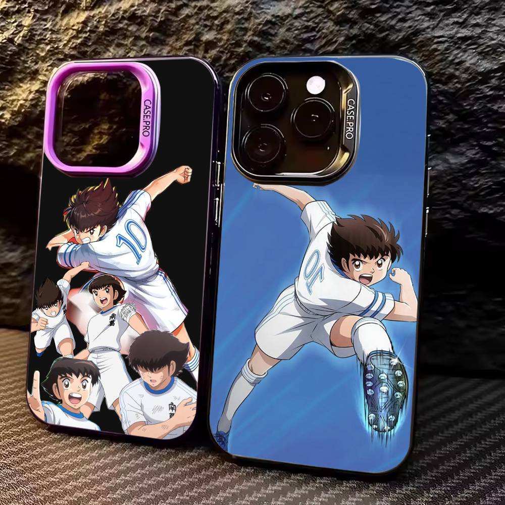 Аниме Крутой C-Капитан Т-Цубаса Чехол для телефона для iPhone17,16,15,14,13,12,11 Plus,Pro Max Цветной Посеребренный Внутренний Чехол