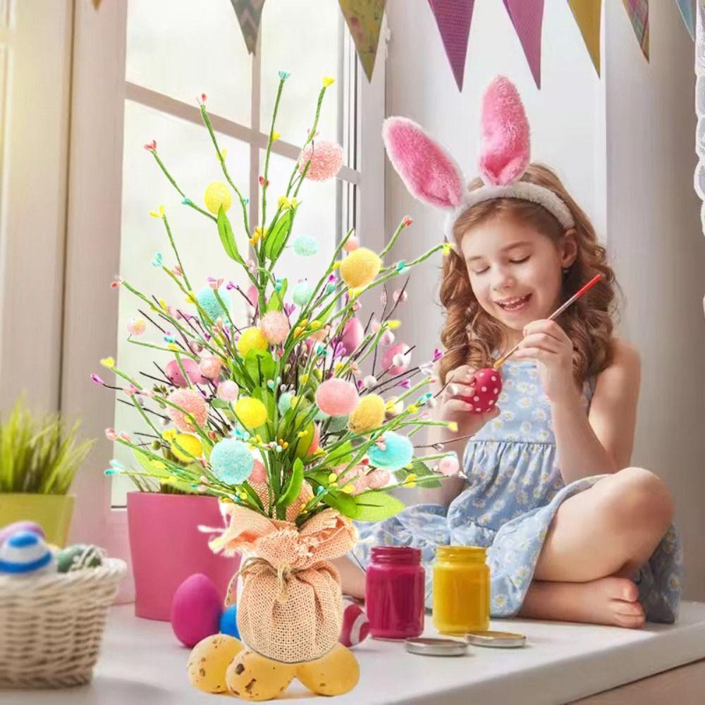 2025 Easter Artificial Egg Flower Branch Simulation Berry  for Vase Easter Party Home Decors