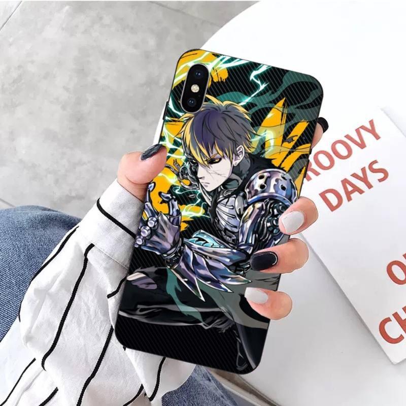 Чехол для телефона One Punch Man Genos для iPhone 14 13 12 11 XS X 8 7 6 Plus Mini Pro Max SE 2022, мягкий черный чехол для телефона
