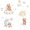 Cute Cartoon Bear Bunny Star Moon Wall Stickers for Kids Rooms Baby Room Wall Decor Wallpaper Girls Boys Bedroom Nursery Sticker