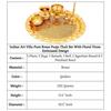Pure Brass Pooja Thali Set with Floral Vines Embossed Design, Religious Spiritual Item, Home Temple, DIameter-10.1" Inch