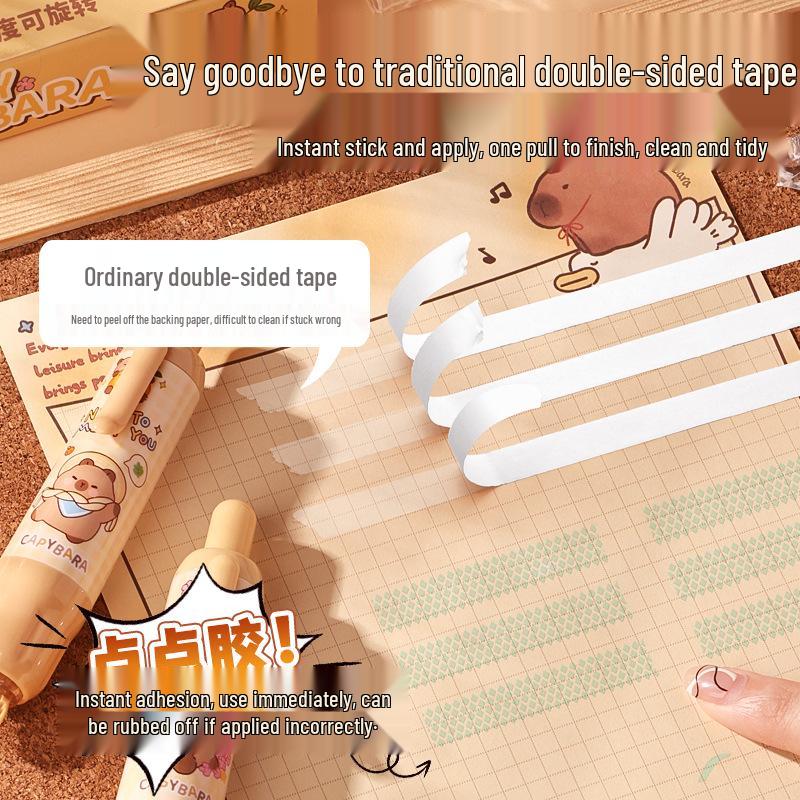 Children's Double-Sided Dot Glue Pen with Refillable Transparent Adhesive for Handmade Crafts