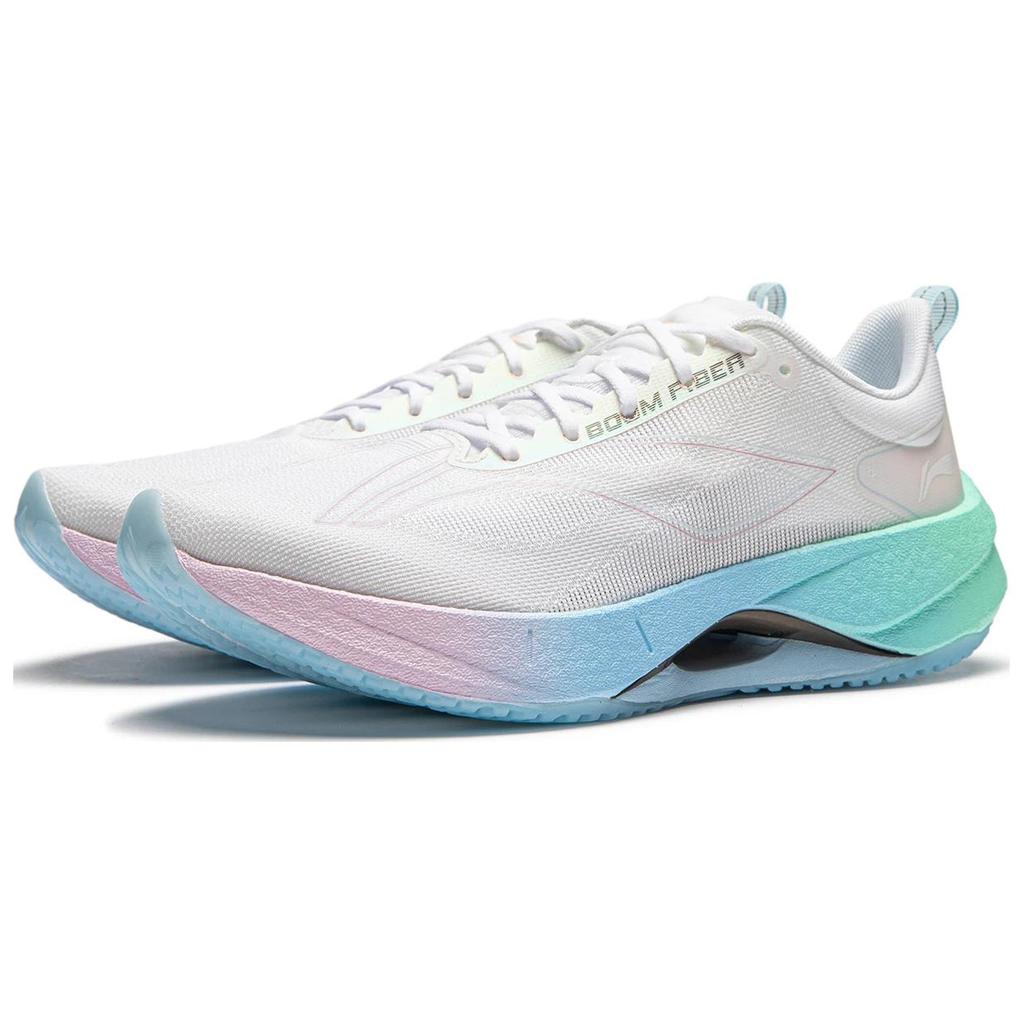 Li Ning Super Light 21 Амортизирующие Скользкие Устойчивые к истиранию Дышащие Низкие Кроссовки для бега Женские Бело-синие ARBU002-9