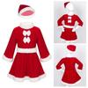 Детский костюм Санты для девочек, рождественское платье, рождественская вечеринка, бархатное платье Санта-Клауса для косплея