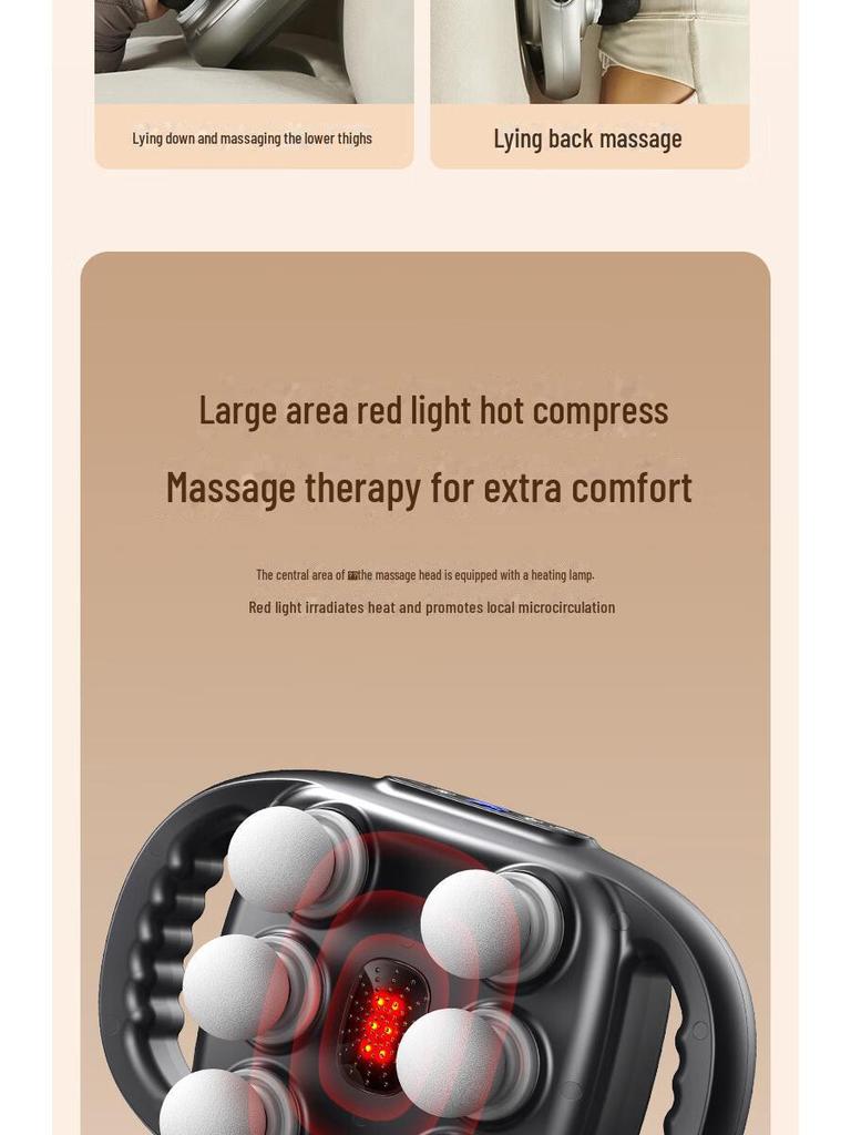 Премиальный беспроводной массажный пистолет с шестью головками для расслабления мышц и высокочастотной вибрации