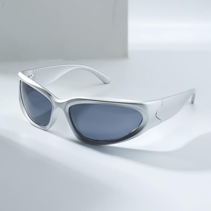 Стиль Y2K Необычная оправа Серебристые очки Идеально подходят для концертов, вечеринок и в качестве подарка.