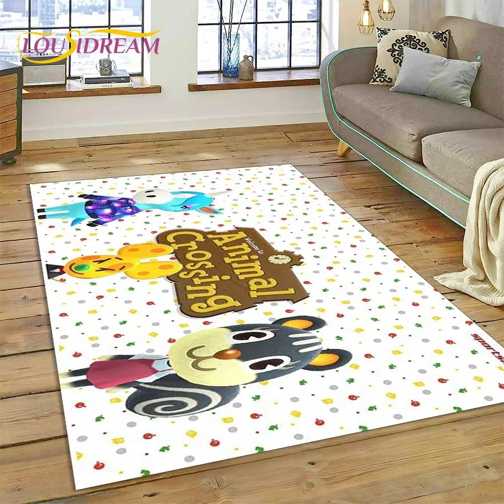 Cute Animal Crossing New Horizons Cartoon Carpet Rug for Bedroom Living Room Home Sofa Decoration,Kid Game Large Decor Floor Mat