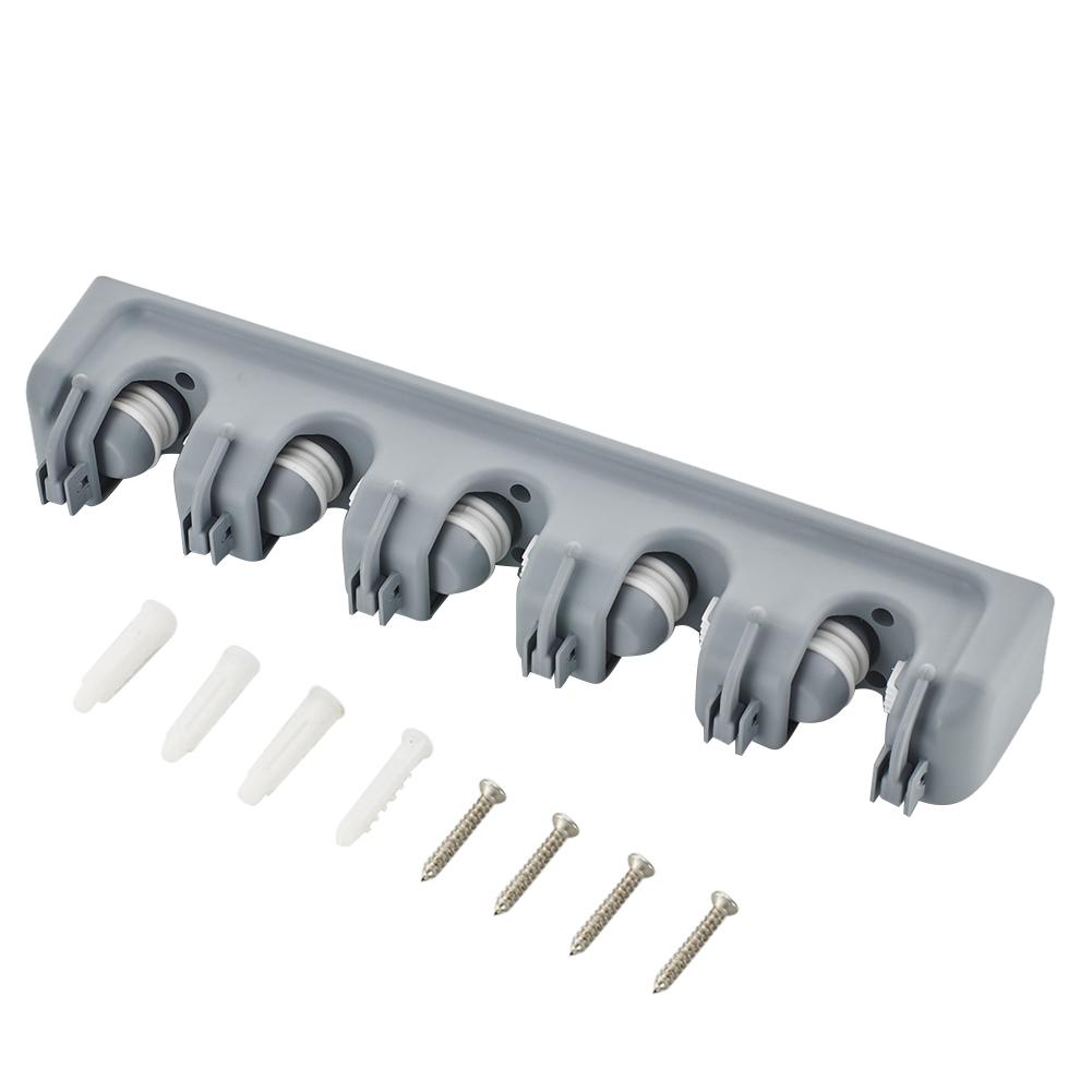 Кухонный органайзер, держатель для швабры, стеллаж для хранения, 3/4/5 положений, настенная полка для крепления, винт, вешалка для швабр, ABS, домашний органайзер