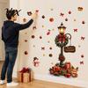 Christmas Theme PVC Stickers Retro Street Lamp Wall Decal, Merry Lamppost Sticker, Snowman Deer Decor Holiday DIY Mural Art for Living Room, Bedroom,