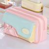 Многослойная сумка-пенал макаронных цветов большой вместимости для ручек и карандашей, для офиса