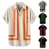Мужская повседневная пляжная праздничная одежда с лацканами, модная рубашка, гавайская рубашка с короткими рукавами