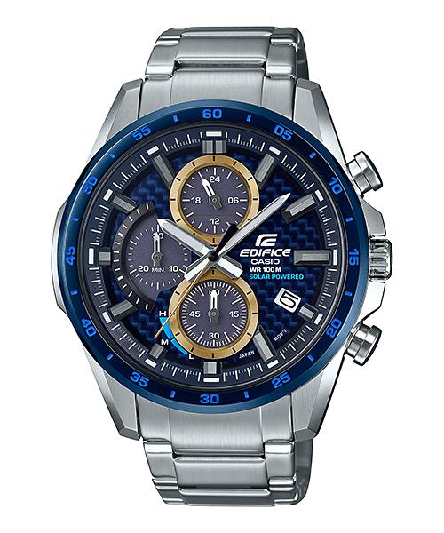 Casio Мужские аналоговые кварцевые часы из нержавеющей стали с водозащитой 100 м EQS-900BCD-2AV