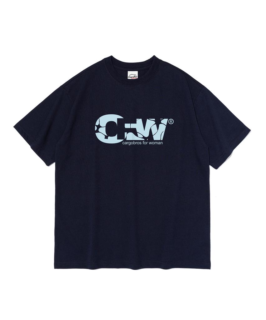 CARGOBROS ДЛЯ ЖЕНЩИН Футболка с коротким рукавом с логотипом Cfw Crack (военно-морской флот)