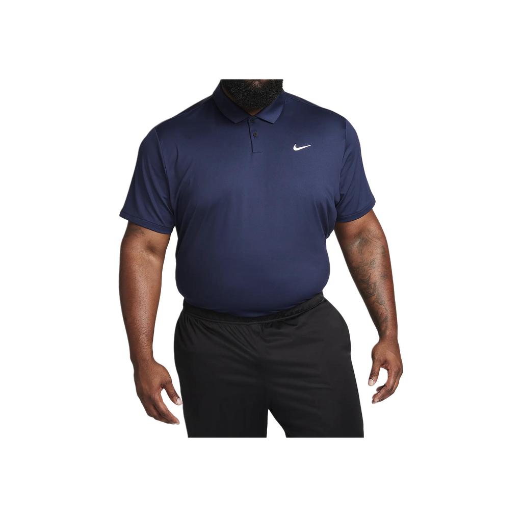 Nike Dri-FIT Solid Logo Half-Zip Collar Golf Polo Shirt Retro Sport Style Men Polo Shirts Dark-Blue DR5298-410