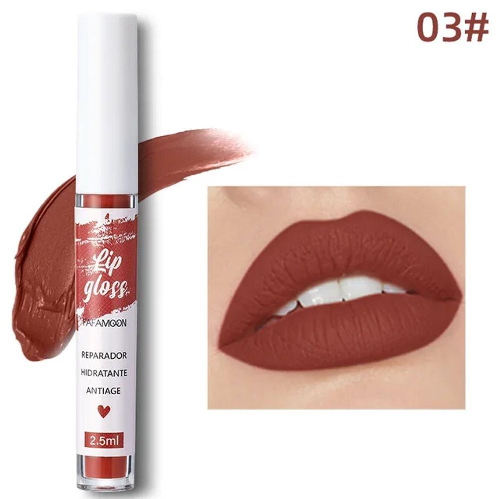 Waterproof Velvet Matte Nude Lip Gloss Red Liquid Lipstick Long Lasting Cup Women's Cosmetic Makeup, 3, 1 Piece