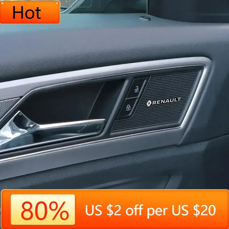 2026 Hot For Renault Interior Stickers For Renault Clio Laguna 2 Megane 2 3 D uster Logan Captur Emblems 2/4pcs Car Audio Decora