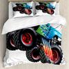Cars Duvet Cover Set Cartoon Monster Truck Cool Vehicle Duvet Cover Set Bedclothes Double Queen King Size Polyester Qulit Cover