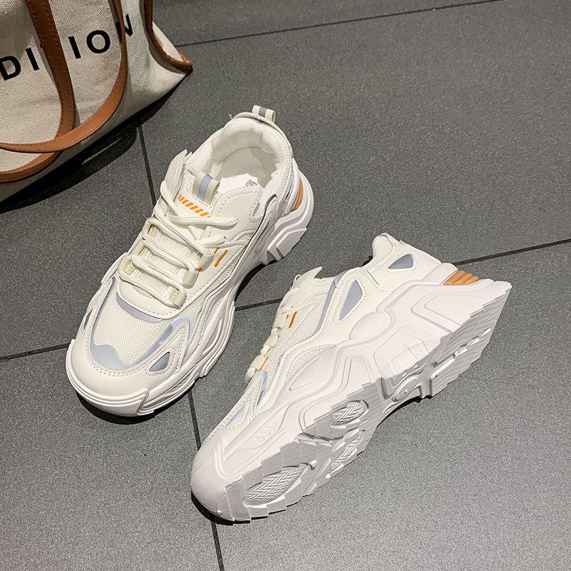 Детские кроссовки «папины» 2025 новый весенний универсальный платформа белые кроссовки ins интернет-знаменитость супер огонь повседневная спортивная обувь