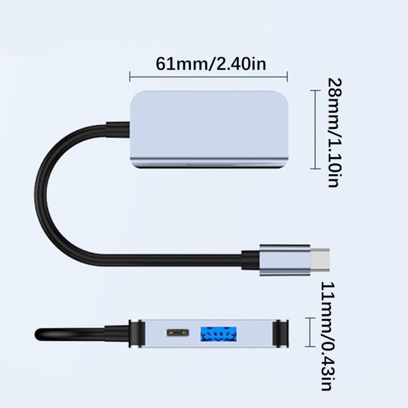 Многофункциональная USB-C док-станция с видеовыходом HDTV 4K 60 Гц, высокоскоростной передачей данных USB 3.0 и зарядкой PD 100 Вт