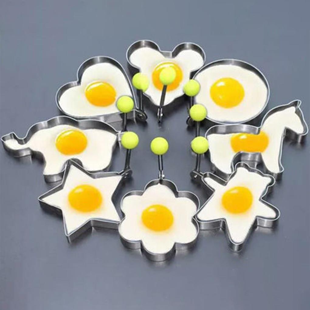 Fried Egg Mold Stainless Steel Kitchen Cooking DIY Anti-scalding Pancake Shaping Mould Frying Cook Pattern Random