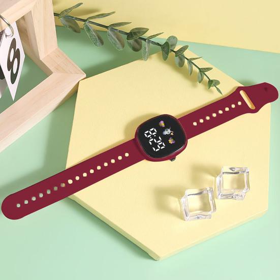 Светодиодные электронные часы Square Life, водонепроницаемые регулируемые мягкие силиконовые ремешки, спортивные наручные часы для мальчиков и девочек, подарок на день рождения