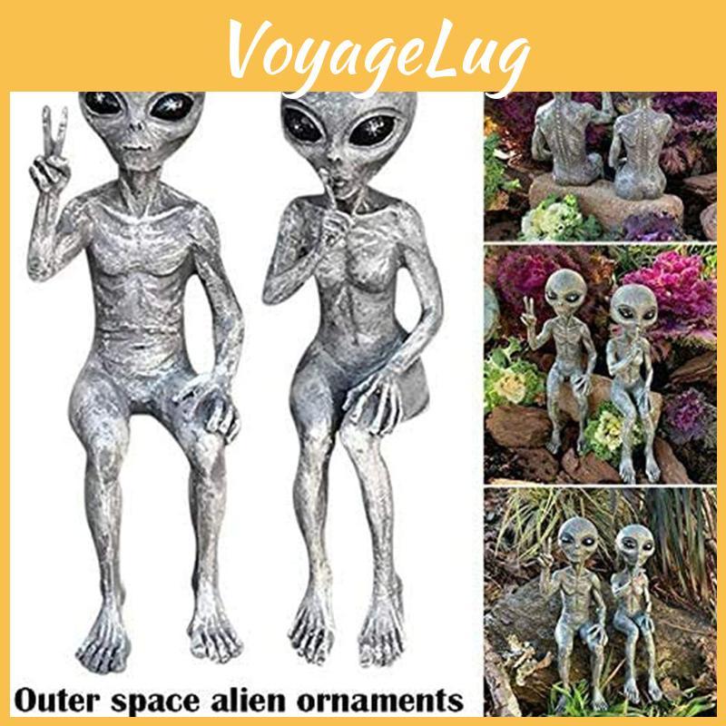 Outer Alien Space Garden Statue Figurine Ornaments Home Yard Decor Sculpture