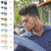 Oversized Double Bridge Frameless Sunglasses Vintage Square Frame Men's Shades Outdoor Gradient Lens UV Protection Sun Glasses