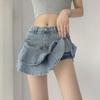 New Summer Style Women's High-Waist Ruffled Denim Mini Skirt