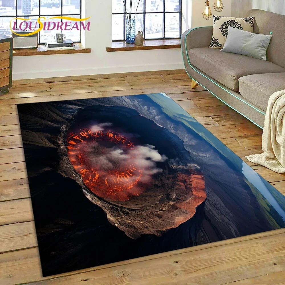 3D ковер с вулканом, лавой и магмой, ковер для спальни, гостиной, домашний диван, украшение, детская игра, большой декор, напольный коврик, нескользящий подарок