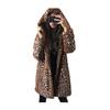 Winter Faux Fur Coat Hooded Leopard Print Luxury Warm Women Jackets Women's Coats Fashion Jacket