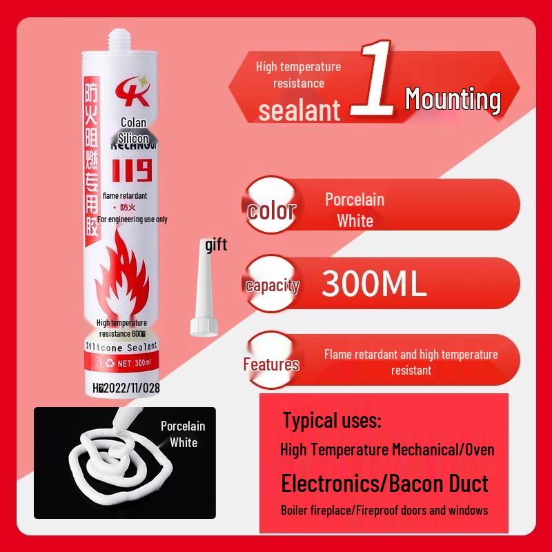 500° Fireproof Waterproof Silicone Sealant Adhesive