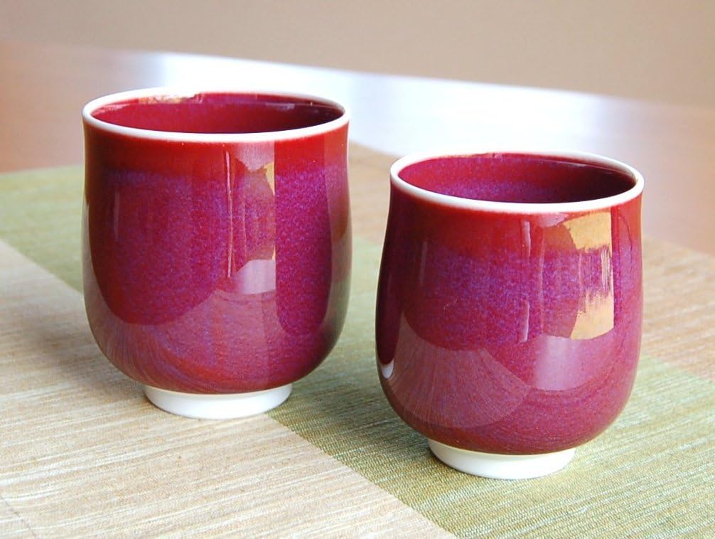 Пара чашек, сделанных в Японии, Arita Ware, роскошная, стильная внутри и снаружи, киноварная, парная, чайная чашка Shinemon из дерева (Пара) (Баба Килн/С