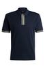 BOSS XL Navy Interlock Cotton Polo Shirt with Contrast Color Trim Men's