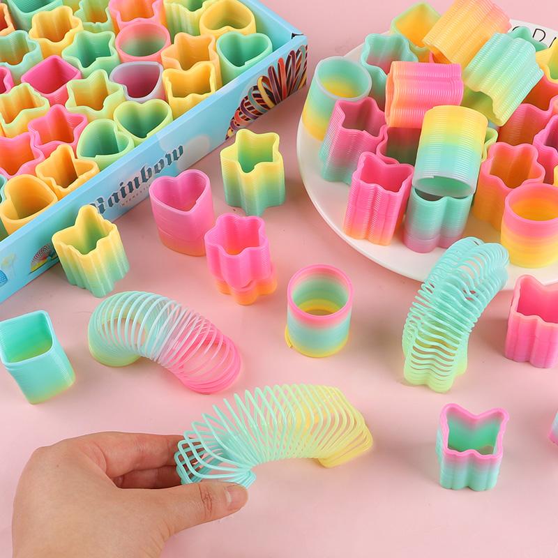 12/24Pcs Rainbow Magic Spring Bounce Toys Kids Birthday Party Favors Goodie Pinata Fillers Fidget Toy Creative Christmas Gifts