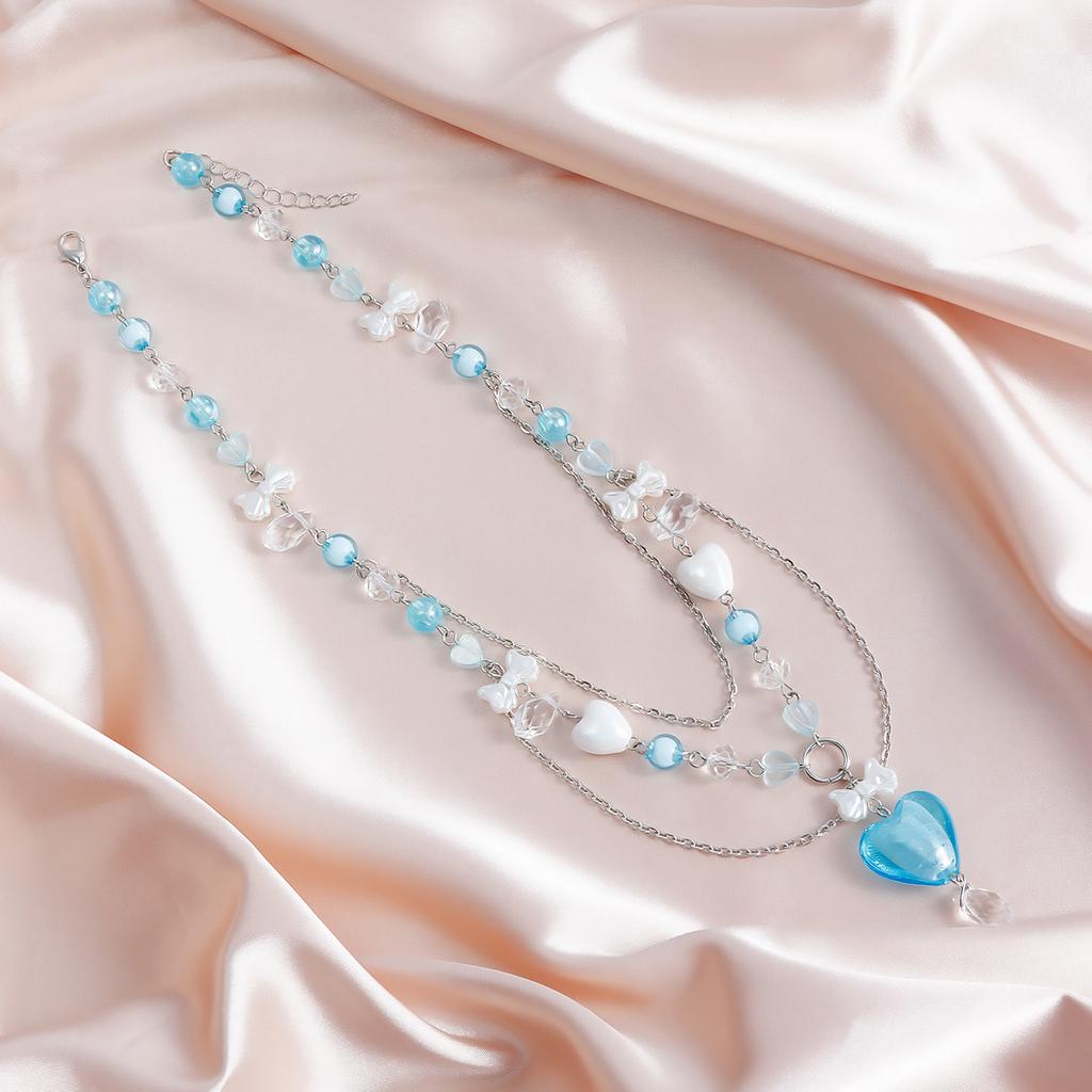 Elegant Multilayer Necklace Heart Pendant Necklace Stylish Neck Jewelry Unique Necklace Perfect Gift for Fashion Lover