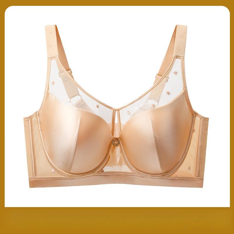 Soft Steel Ribbed Smooth Bra Women's Plus-size Seamless Underwear Women's Strapless Anti-glare Back-gathering Bra