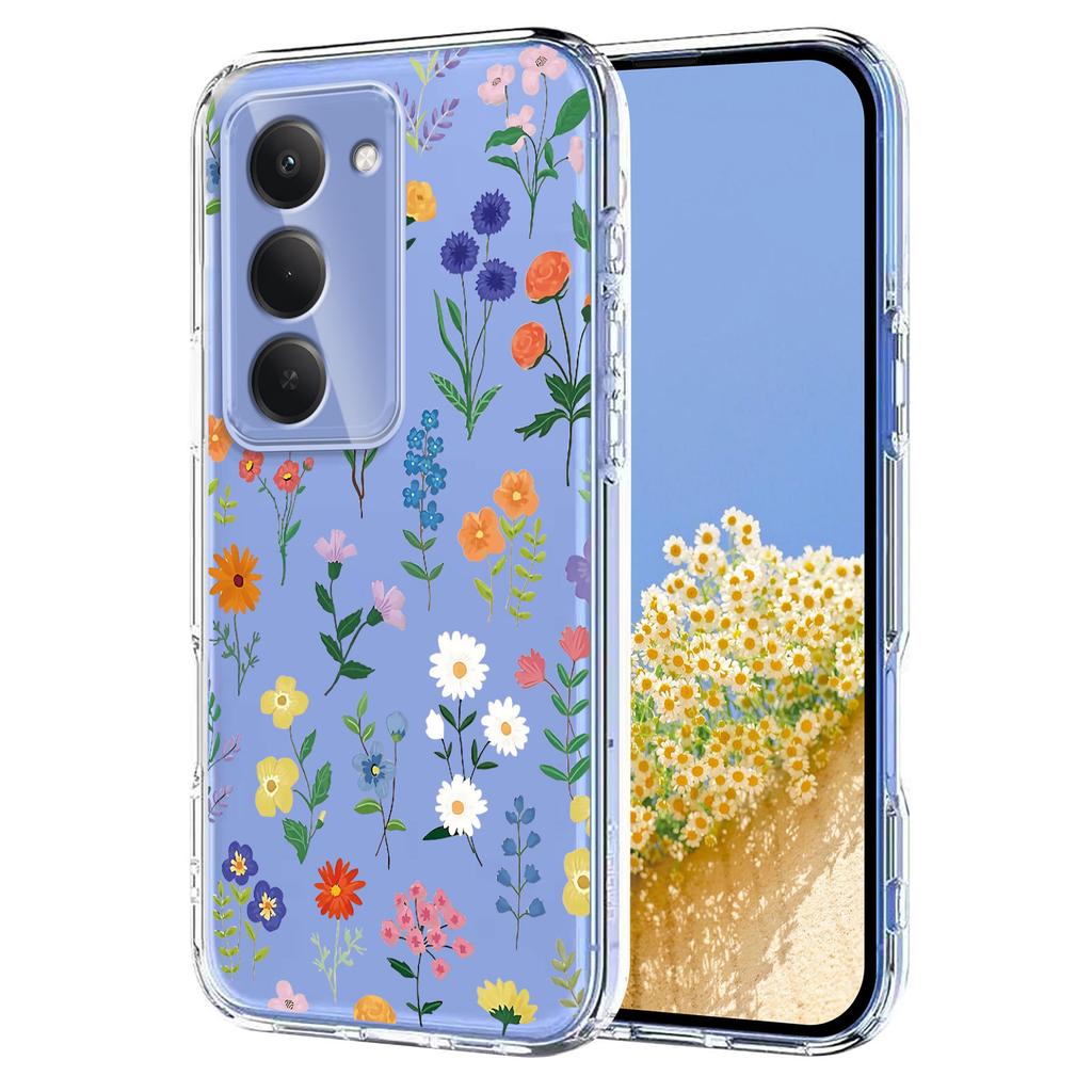 Для Xiaomi Redmi 15 5G (США) (171 мм)/Xiaomi Redmi 15 4G (США) (171 мм) Чехол Бабочка Цветочный Узор Печать ТПУ Задняя Крышка для Телефона