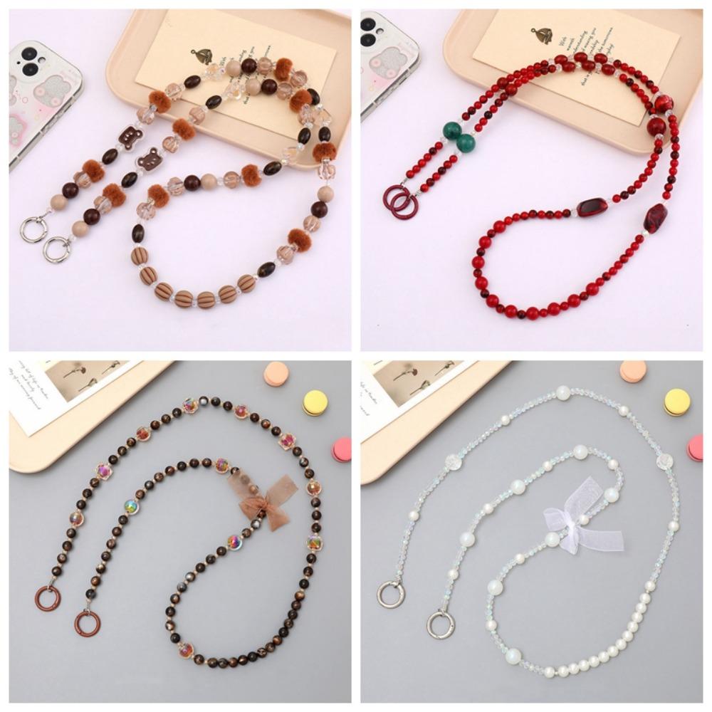 Ремешок для мобильного телефона с бантом, шейный ремешок для телефона с медведем, ремешок для телефона через плечо, подвесные украшения